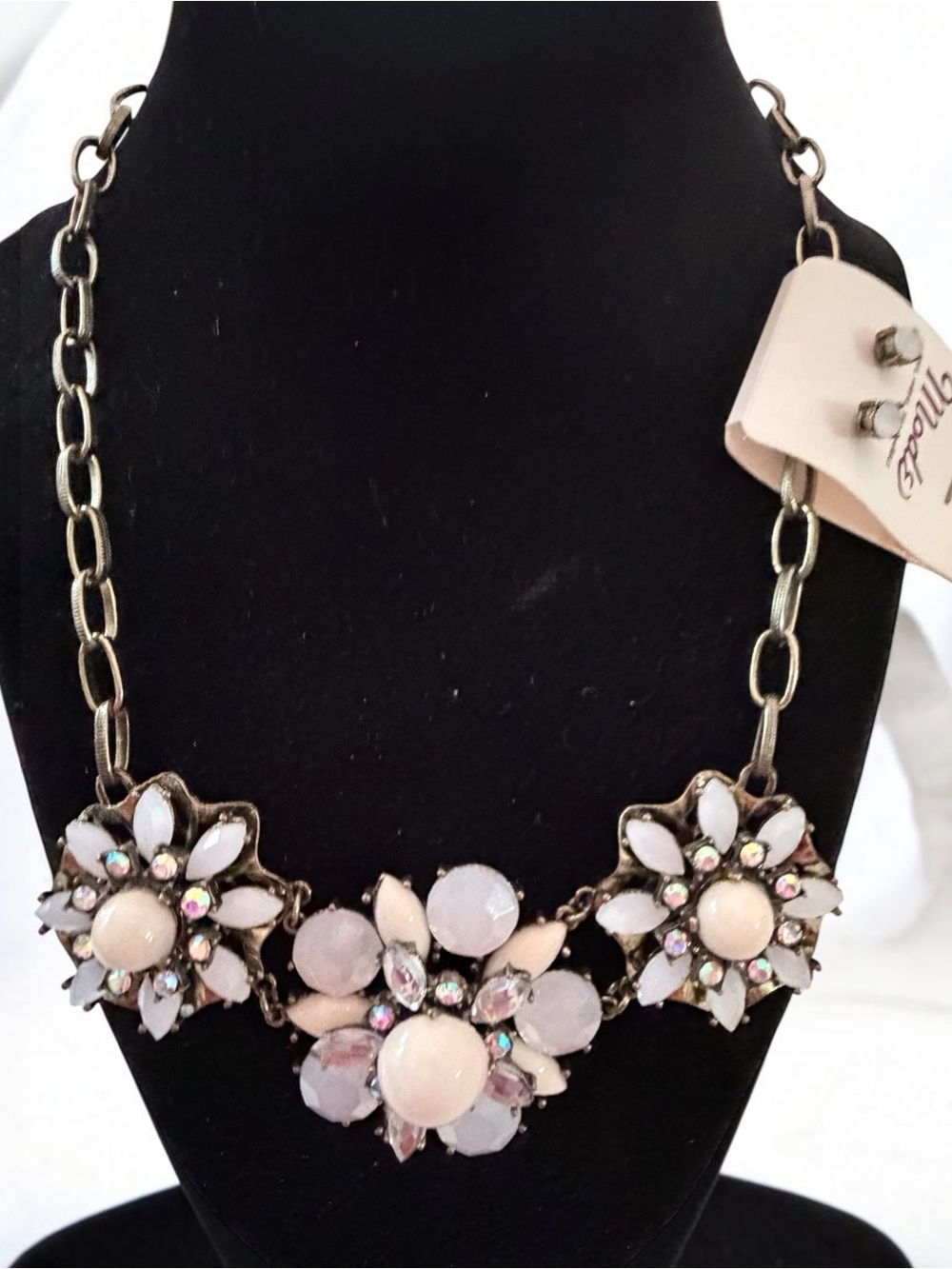 Statement Floral Cluster Necklace and earrings set